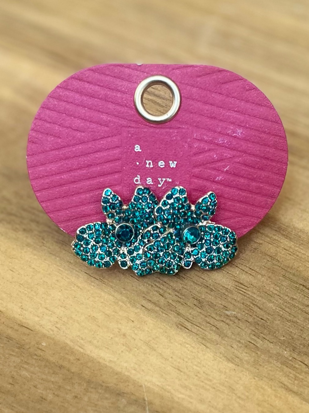 *3/$15 - A New Day, Green Crystal Flower Stud Earrings